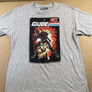 G.I. JOE COMMANDO SNAKE EYES HASBRO SIZE XL Gray SHIRT COBRA HERO